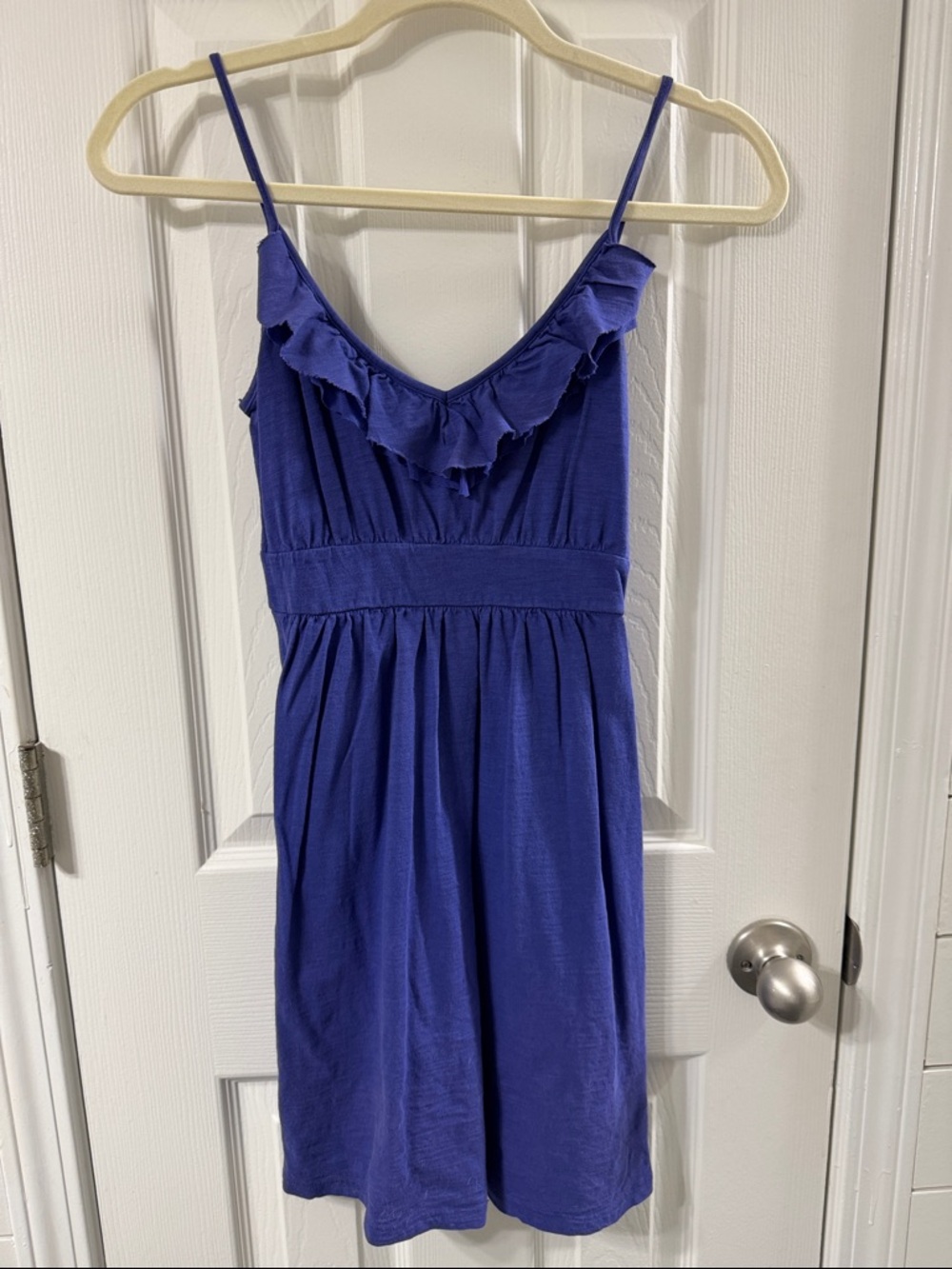 Banana Republic Purple-ish Blue Ruffled Mini Dress
